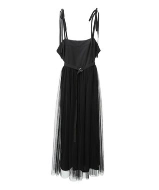 Green Parks ・ＥＬＥＮＣＡＲＥ　ＤＵＥ　チュールドッキングワンピ Black