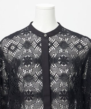 23区 【GOLD LABEL】モチーフレース シャツ ブラウス ブラック系