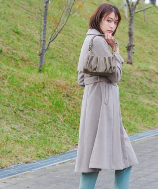 Tiaclasse 【安田美沙子さん着用・2WAY】ギャザーワンハンドルバッグ モカ