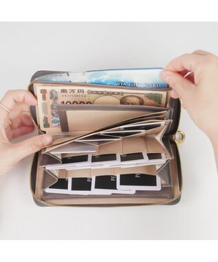 PELLE BORSA ラウンドコンパクト長財布 Minato ミナト 3506 グレー