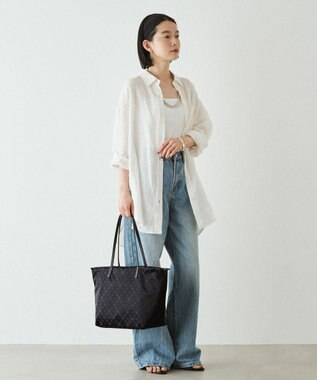 russet ＜380g/軽量＞ファスナー付きナイロントートバッグ(CE-1568) Black/Navy