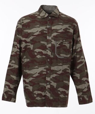 JOSEPH ABBOUD MOUNTAIN 【UNISEX】JOEコットンカモフラージュ シャツ カーキ系7