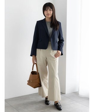 Te chichi フレア袖クロップトテーラードジャケット【AOYAMA FASHION ASSOCIATION × Te chichi】 ネイビー