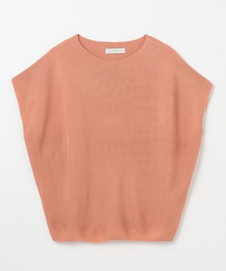 ANY 【洗濯機可/アンチピリング/UVカット】アクリルガーターフレンチスリーブニット コーラル