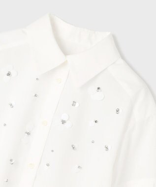 GRACE CONTINENTAL ビジューシャツ ホワイト