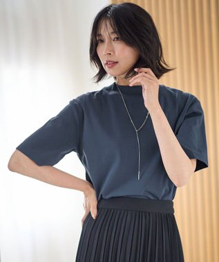 ANY 【接触冷感/UVケア】マルチファンクションモックネックTシャツ ネイビー