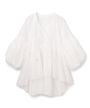 GRACE CONTINENTAL ギャザーカフタントップ キナリ