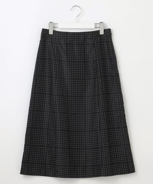 J.PRESS LADIES L 【洗える】ブロックドットプリント フレアー スカート ネイビー系5