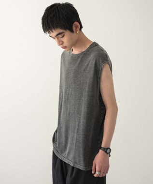 WEGO 【ユニセックス着用ITEM/MLサイズ展開/綿100%】スリーブレスコットンT ブラックその他