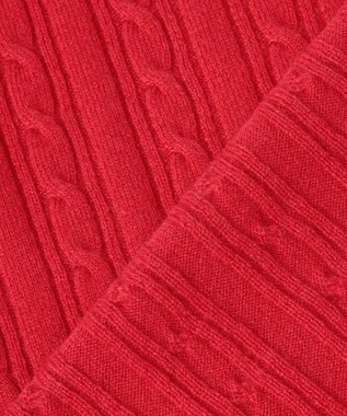 J.PRESS LADIES L WOOL BLEND AIR ハイネック ニット チェリーレッド系