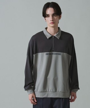 WEGO ドルマンポンチハーフZIPプルオーバー ダークグレー