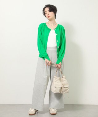 Green Parks タックワイドスウェットパンツ Gray Mixture