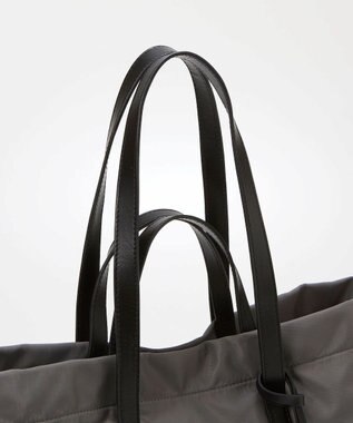 TOPKAPI 【TREASURE TOPKAPI】ナイロン レザー ハンドル A4 トートバッグ チャコールグレー