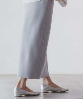 UNFILO 【MAG×スタイリストコラボ】イージーケアシャツ×ラメIラインスカート オフ×シルバー