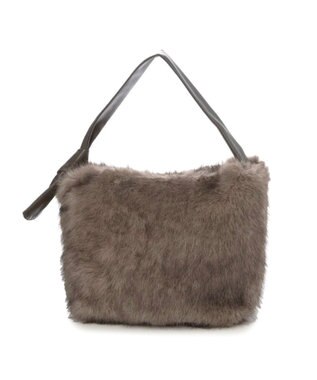 UNBILLION カシュカシュ cachecache / リボンワンハンドルエコファービッグバッグ ブラウン