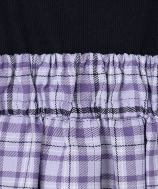 ANY KIDS ドッキングチェックワンピース ラベンダー