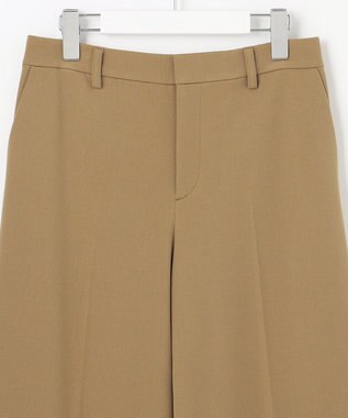 自由区 L 【WEB限定カラーあり/洗える/撥水加工】TRギャバ ワイドクロップドパンツ キャメル系