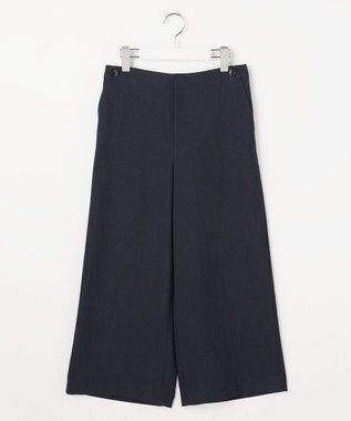 J.PRESS LADIES Shineシャンブレーツイル クロップド パンツ ネイビー系