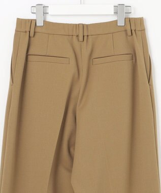 自由区 L 【WEB限定カラーあり/洗える/撥水加工】TRギャバ ワイドクロップドパンツ キャメル系