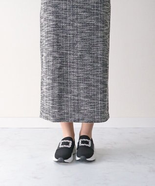 Bridget Birkin 【Bridget Birkin】ビジューバックルニットスニーカー ブラック