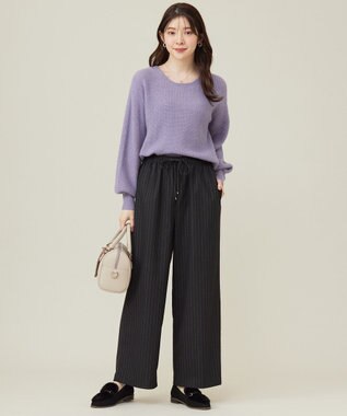 ANY SIS 【洗える】エアリーアンゴラブレンド ニット モーヴ