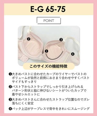 AMPHI ブラジャー パーソナル設計 脇高 背中スムージング 【stylist 4U スタイリストフォーユー】 A～Gカップまで対応 大きいサイズ ブラ BOG300 アンフィ／ワコール ピーチ