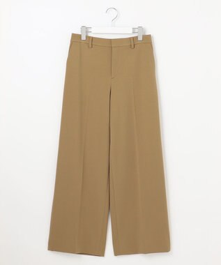 自由区 L 【WEB限定カラーあり/洗える/撥水加工】TRギャバ ワイドクロップドパンツ キャメル系