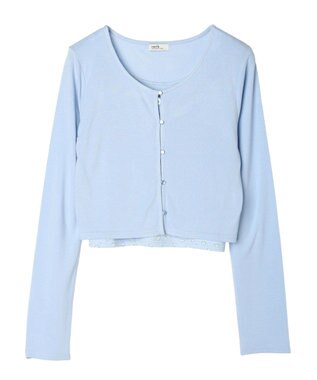 earth music&ecology ＳＥＴ２点カーディガン＋フラワーキャミ Sax