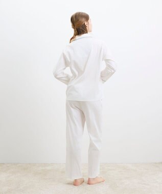 une nana cool 【綿100%】60/1 シルケットスムース 長袖開襟 MADE WITH LIBERTY FABRIC オフホワイト