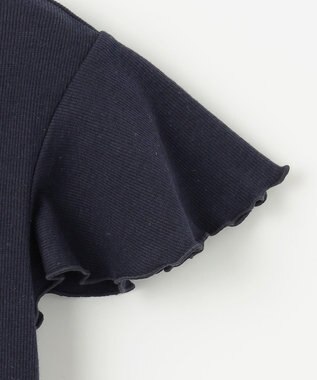 ANY KIDS 刺繍 チュール ワンピース ネイビー