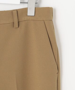 自由区 L 【WEB限定カラーあり/洗える/撥水加工】TRギャバ ワイドクロップドパンツ キャメル系