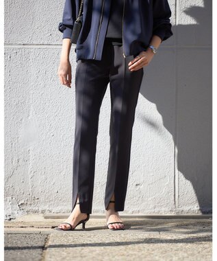 UNFILO L フロントスリットパンツ ブラック