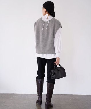 TOQUE 〈大草直子さんアドバイザー〉ベビーアルパカ×シルクハニカムニットフレンチトップス グレー