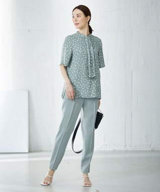 ICB L 【新色追加・洗える】 FluidBackSatin ドロストパンツ ジェイドグレー系