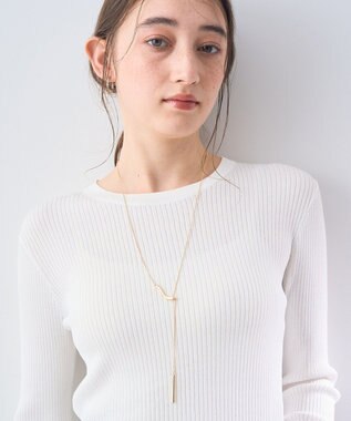 YECCA VECCA 袖口シアーリブニット Off White