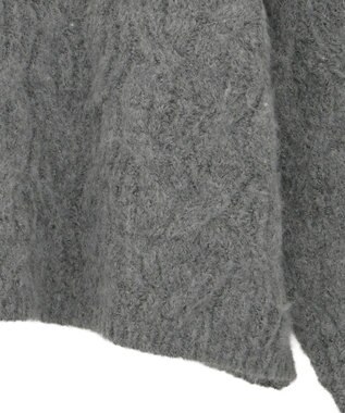 Green Parks ふわふわケーブルニットプルオーバー Gray Mixture