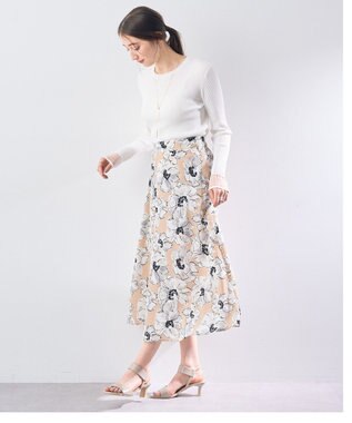 YECCA VECCA 袖口シアーリブニット Off White