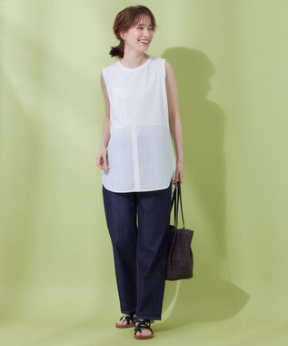 ANY レイヤード布帛ドッキングタンクトップ オフ