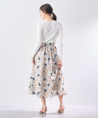 YECCA VECCA 袖口シアーリブニット Off White