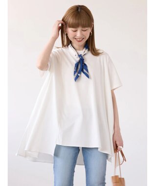 キレイｃｏｔｔｏｎ切替ヘムカットチュニック, Off White, M