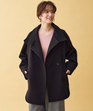 ANY L スタンドコクーンコート ブラック