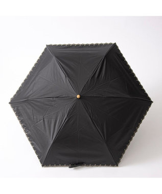 UNBILLION カシュネ cachenez /【晴雨兼用　日傘　UVカット率・遮光率100％生地使用 】PUフローラルラメ刺繍ミニ折りたたみ傘 ブラック