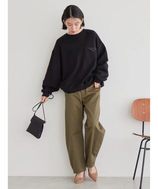 AMERICAN HOLIC ポケット付きバックドレープ裏毛プルオーバー Black