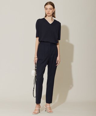 ICB 【接触冷感・UVケア・撥水・洗える】 LooseWeave テーパードパンツ ネイビー系