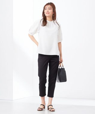 ANY SIS 【洗える】レースパーツタックスリーブ ブラウス オフホワイト