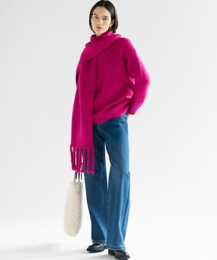 23区 S 【滝沢眞規子さん着用/VERY掲載/洗える】23区DENIM ストレッチ ワイドパンツ ウォッシュドブルー系