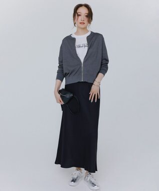 J.PRESS LADIES 【洗える】ラメニット ブルゾン スレートカーキ系