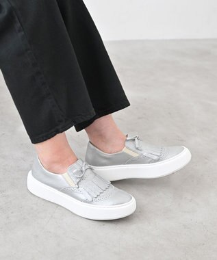 Pointer 日本製 本革タッセルスニーカー シルバー