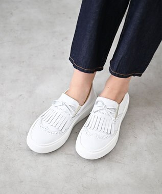 Pointer 日本製 本革タッセルスニーカー ホワイト