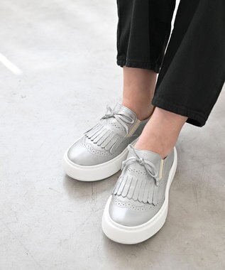 Pointer 日本製 本革タッセルスニーカー シルバー
